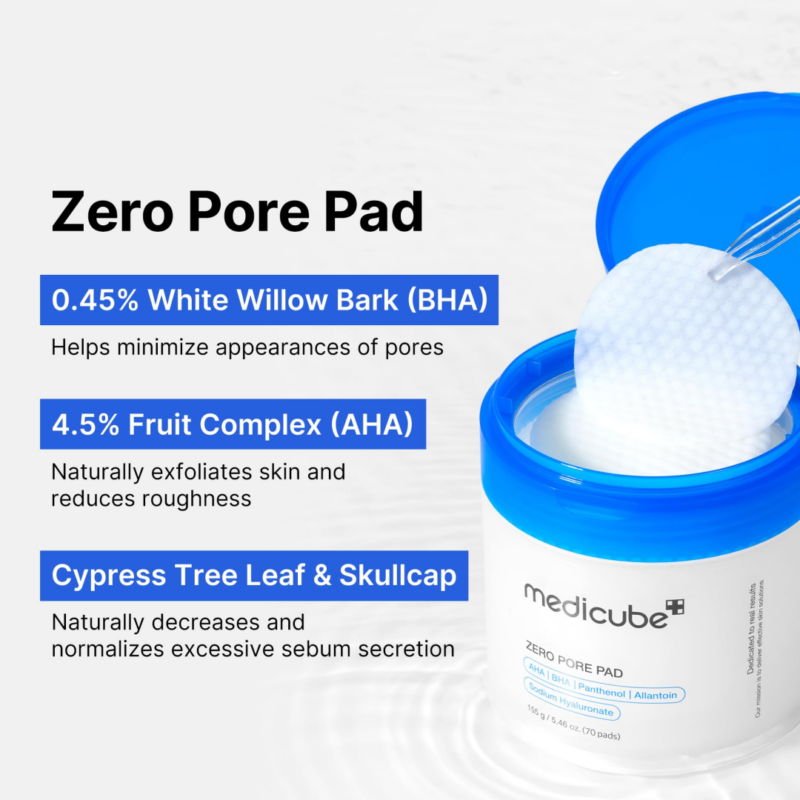 Medicube - Zero Pore Pad 2.0 - Exfoliation douce et réduction des pores pour une peau éclatante